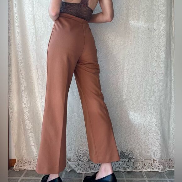 Vintage Peach High-Waisted Slacks – Women’s Elastic Waist Pants - Picture 8 of 14